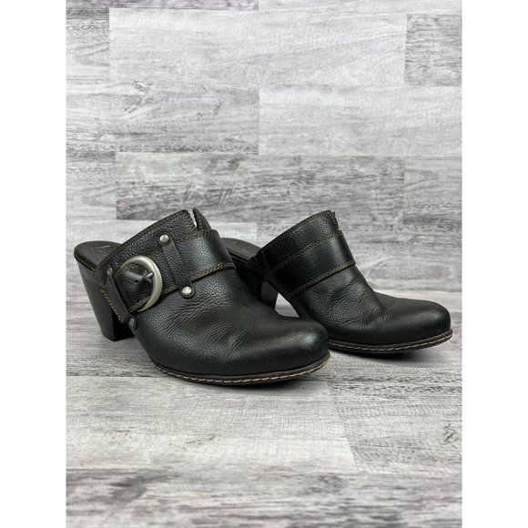 b.o.c. Shoes - b.o.c. Leather Mules With Leather Buckle 3” heel GUC size 9